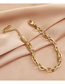 Fashion Gold Titanium Steel Gold Plated Geometric Chain Bracelet