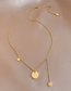 Fashion Gold Titanium Letter Circle Smiley Necklace