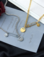 Fashion Gold Titanium Smiley Pin Necklace