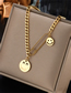 Fashion Gold Titanium Smiley Pin Necklace