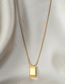 Fashion Gold Titanium Steel Small Brick Necklace