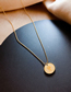 Fashion Gold Titanium Steel Geometric Head Medal Necklace