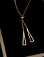 Fashion Gold Titanium Geometric Tassel Pull Necklace