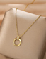 Fashion Gold Titanium Geometric Diamond Rectangle Necklace