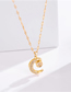 Fashion Gold Titanium Projection Moon Necklace