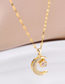 Fashion Gold Titanium Projection Moon Necklace