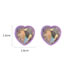 Fashion 1# Pink Alloy Diamond Heart Stud Earrings