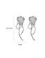 Fashion White Organza Flower Crystal Tassel Earrings