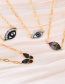 Fashion Blue Bronze Zirconium Eye Pendant Necklace