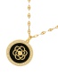 Fashion Black Bronze Zirconium Round Flower Pendant Necklace