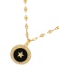 Fashion Black Bronze Zirconium Round Pentagram Pendant Necklace