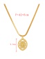 Fashion Gold-3 Bronze Zirconium Portrait Pendant Necklace