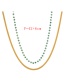 Fashion Color-3 Titanium Steel Snake Bone Chain Ball Bead Chain Double Layer Necklace
