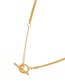 Fashion Gold-2 Titanium Stitched Ot Buckle Necklace