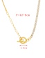 Fashion Gold-2 Copper Stitching Chain Ot Buckle Necklace