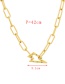 Fashion Gold-5 Bronze Zirconium Pentagram Buckle Pendant Thick Chain Necklace