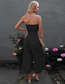 Fashion Black Polyester Strapless Jumpsuit