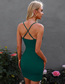 Fashion Dark Green V-neck Slip Dress