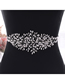 Fashion Silver With Off-white Ribbon Alloy Rhinestone Braided Organza Girdle