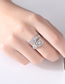 Fashion Silver Color Bronze Zirconium Geometric Open Ring
