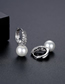 Fashion Silver Color Copper Diamond Geometric Pearl Earrings