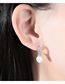 Fashion Silver Color Copper Diamond Geometric Pearl Earrings
