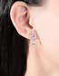 Fashion Silver Color Bronze Zirconium Geometric Stud Earrings