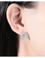 Fashion White Bronze Zirconium Geometric Stud Earrings