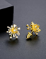 Fashion Gold Color Copper Zirconium Geometric Pearl Stud Earrings