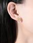 Fashion Gold Color Copper Zirconium Geometric Pearl Stud Earrings
