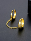 Fashion Gold Color Brass Inlaid Zirconium U-shaped Chain Ear Cuff