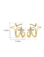 Fashion Gold Color Copper Zirconium Geometric Star Stud Earrings