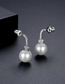 Fashion Silver Color Copper Zirconium Pearl Stud Earrings