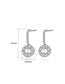 Fashion Silver Color Brass Inset Zirconium Round Stud Earrings