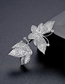 Fashion Silver Color Bronze Zirconium Butterfly Open Ring