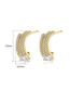 Fashion Gold Color Brass Inset Zirconium Geometric Earrings