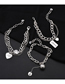 Fashion 3# Titanium Steel Pearl Tag Panel Chain Bracelet