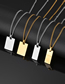 Fashion Side Chain Gold Color Large Stainless Steel Square Military Necklace