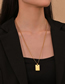 Fashion Blade Chain Gold Color Small Stainless Steel Square Military Necklace