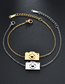 Fashion Gold Color Titanium Steel Cutout Heart Camera Bracelet