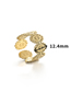 Fashion Gold Color Titanium Steel Geometric Engraved Open Ring