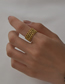 Fashion Gold Color Titanium Geometric Cutout Open Ring
