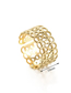 Fashion Gold Color Titanium Geometric Cutout Open Ring