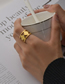 Fashion Gold Color Titanium Diamond Cutout Open Ring
