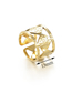 Fashion Gold Color Titanium Diamond Cutout Open Ring