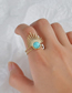 Fashion Gold Color Titanium Scalloped Turquoise Open Ring
