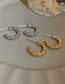 Fashion Silver Alloy Set Zirconium C Shape Stud Earrings