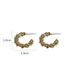 Fashion Gold Alloy Set Zirconium C Shape Stud Earrings