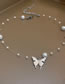 Fashion Silver Solid Copper Butterfly Pearl Necklace