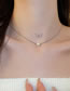 Fashion Silver Geometric Zirconium Pearl Butterfly Necklace